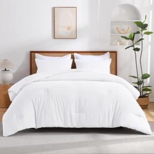 imageAndency Beige Twin Size Comforter Set Solid Bed Comforter 2 Pieces 1 Boho Comforter ampamp 1 Pillowcase Lightweight and Fluffy Plain Beige Bed Comforter Set for All SeasonWhite