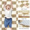 imageAndency 3x5 Ft Black and White Area Rug for Living Room Classic Checkered Shaggy Rug NonSlip High Pile Soft Fluffy Rug Fuzzy Carpet Bedroom Kids Toddler Room Nursery Playroom Cute Dorm Home DecorBeige and White