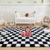 imageAndency 3x5 Ft Black and White Area Rug for Living Room Classic Checkered Shaggy Rug NonSlip High Pile Soft Fluffy Rug Fuzzy Carpet Bedroom Kids Toddler Room Nursery Playroom Cute Dorm Home DecorBlack and White