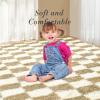 imageAndency 3x5 Ft Black and White Area Rug for Living Room Classic Checkered Shaggy Rug NonSlip High Pile Soft Fluffy Rug Fuzzy Carpet Bedroom Kids Toddler Room Nursery Playroom Cute Dorm Home DecorBeige and White