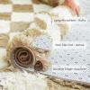 imageAndency 3x5 Ft Black and White Area Rug for Living Room Classic Checkered Shaggy Rug NonSlip High Pile Soft Fluffy Rug Fuzzy Carpet Bedroom Kids Toddler Room Nursery Playroom Cute Dorm Home DecorBeige and White