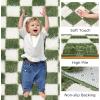 imageAndency 3x5 Ft Black and White Area Rug for Living Room Classic Checkered Shaggy Rug NonSlip High Pile Soft Fluffy Rug Fuzzy Carpet Bedroom Kids Toddler Room Nursery Playroom Cute Dorm Home DecorGreen and White