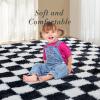 imageAndency 3x5 Ft Black and White Area Rug for Living Room Classic Checkered Shaggy Rug NonSlip High Pile Soft Fluffy Rug Fuzzy Carpet Bedroom Kids Toddler Room Nursery Playroom Cute Dorm Home DecorBlack and White