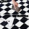 imageAndency 3x5 Ft Black and White Area Rug for Living Room Classic Checkered Shaggy Rug NonSlip High Pile Soft Fluffy Rug Fuzzy Carpet Bedroom Kids Toddler Room Nursery Playroom Cute Dorm Home DecorBlack and White