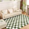 imageAndency 3x5 Ft Black and White Area Rug for Living Room Classic Checkered Shaggy Rug NonSlip High Pile Soft Fluffy Rug Fuzzy Carpet Bedroom Kids Toddler Room Nursery Playroom Cute Dorm Home DecorGreen and White
