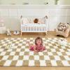 imageAndency 3x5 Ft Black and White Area Rug for Living Room Classic Checkered Shaggy Rug NonSlip High Pile Soft Fluffy Rug Fuzzy Carpet Bedroom Kids Toddler Room Nursery Playroom Cute Dorm Home DecorBeige and White