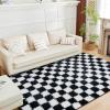 imageAndency 3x5 Ft Black and White Area Rug for Living Room Classic Checkered Shaggy Rug NonSlip High Pile Soft Fluffy Rug Fuzzy Carpet Bedroom Kids Toddler Room Nursery Playroom Cute Dorm Home DecorBlack and White