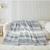 imageAndency California King Quilt Set Grey White 112x104 Inch 3 Pieces 1 Cal King Patchwork Striped Printed Quilt and 2 Pillowcases Soft Lightweight Reversible Microfiber Bedspread Coverlet Bedding