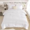 imageAndency Comforter Full Size Set White 3 Pieces Boho Soft Warm Bed Comforter Set Full Aesthetic All Season Bedding Comforter ampamp Sets Quilt Bed Set for Women Men 79x90In Comforter