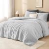 imageAndency Fluffy Queen Comforter Set Super Soft White Comforters Queen Size Winter Warm Fleece Faux Fur Bedding Set Luxury Plush Fuzzy Bed Set 3 Pieces 1 Shaggy Comforter 2 PillowcasesLight Grey