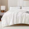 imageAndency Fluffy Queen Comforter Set Super Soft White Comforters Queen Size Winter Warm Fleece Faux Fur Bedding Set Luxury Plush Fuzzy Bed Set 3 Pieces 1 Shaggy Comforter 2 PillowcasesWhite