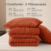 imageAndency Fluffy Queen Comforter Set Super Soft White Comforters Queen Size Winter Warm Fleece Faux Fur Bedding Set Luxury Plush Fuzzy Bed Set 3 Pieces 1 Shaggy Comforter 2 PillowcasesTerracotta