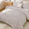 imageAndency Fluffy Queen Comforter Set Super Soft White Comforters Queen Size Winter Warm Fleece Faux Fur Bedding Set Luxury Plush Fuzzy Bed Set 3 Pieces 1 Shaggy Comforter 2 PillowcasesLinen
