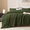 imageAndency Fluffy Queen Comforter Set Super Soft White Comforters Queen Size Winter Warm Fleece Faux Fur Bedding Set Luxury Plush Fuzzy Bed Set 3 Pieces 1 Shaggy Comforter 2 PillowcasesOlive Green