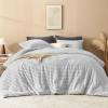 imageAndency Fluffy Queen Comforter Set Super Soft White Comforters Queen Size Winter Warm Fleece Faux Fur Bedding Set Luxury Plush Fuzzy Bed Set 3 Pieces 1 Shaggy Comforter 2 PillowcasesLight Grey
