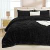 imageAndency Fluffy Queen Comforter Set Super Soft White Comforters Queen Size Winter Warm Fleece Faux Fur Bedding Set Luxury Plush Fuzzy Bed Set 3 Pieces 1 Shaggy Comforter 2 PillowcasesBlack