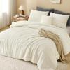 imageAndency Fluffy Queen Comforter Set Super Soft White Comforters Queen Size Winter Warm Fleece Faux Fur Bedding Set Luxury Plush Fuzzy Bed Set 3 Pieces 1 Shaggy Comforter 2 PillowcasesCream