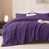 imageAndency Fluffy Queen Comforter Set Super Soft White Comforters Queen Size Winter Warm Fleece Faux Fur Bedding Set Luxury Plush Fuzzy Bed Set 3 Pieces 1 Shaggy Comforter 2 PillowcasesPurple