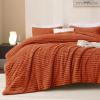 imageAndency Fluffy Queen Comforter Set Super Soft White Comforters Queen Size Winter Warm Fleece Faux Fur Bedding Set Luxury Plush Fuzzy Bed Set 3 Pieces 1 Shaggy Comforter 2 PillowcasesTerracotta