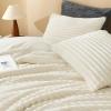 imageAndency Fluffy Queen Comforter Set Super Soft White Comforters Queen Size Winter Warm Fleece Faux Fur Bedding Set Luxury Plush Fuzzy Bed Set 3 Pieces 1 Shaggy Comforter 2 PillowcasesCream