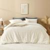 imageAndency Fluffy Queen Comforter Set Super Soft White Comforters Queen Size Winter Warm Fleece Faux Fur Bedding Set Luxury Plush Fuzzy Bed Set 3 Pieces 1 Shaggy Comforter 2 PillowcasesCream