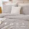imageAndency Fluffy Queen Comforter Set Super Soft White Comforters Queen Size Winter Warm Fleece Faux Fur Bedding Set Luxury Plush Fuzzy Bed Set 3 Pieces 1 Shaggy Comforter 2 PillowcasesLinen