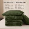 imageAndency Fluffy Queen Comforter Set Super Soft White Comforters Queen Size Winter Warm Fleece Faux Fur Bedding Set Luxury Plush Fuzzy Bed Set 3 Pieces 1 Shaggy Comforter 2 PillowcasesOlive Green