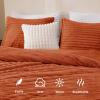 imageAndency Fluffy Queen Comforter Set Super Soft White Comforters Queen Size Winter Warm Fleece Faux Fur Bedding Set Luxury Plush Fuzzy Bed Set 3 Pieces 1 Shaggy Comforter 2 PillowcasesTerracotta