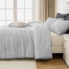 imageAndency Fluffy Queen Comforter Set Super Soft White Comforters Queen Size Winter Warm Fleece Faux Fur Bedding Set Luxury Plush Fuzzy Bed Set 3 Pieces 1 Shaggy Comforter 2 PillowcasesLight Grey