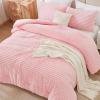 imageAndency Fluffy Queen Comforter Set Super Soft White Comforters Queen Size Winter Warm Fleece Faux Fur Bedding Set Luxury Plush Fuzzy Bed Set 3 Pieces 1 Shaggy Comforter 2 PillowcasesPink