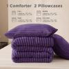 imageAndency Fluffy Queen Comforter Set Super Soft White Comforters Queen Size Winter Warm Fleece Faux Fur Bedding Set Luxury Plush Fuzzy Bed Set 3 Pieces 1 Shaggy Comforter 2 PillowcasesPurple
