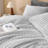 imageAndency Fluffy Queen Comforter Set Super Soft White Comforters Queen Size Winter Warm Fleece Faux Fur Bedding Set Luxury Plush Fuzzy Bed Set 3 Pieces 1 Shaggy Comforter 2 PillowcasesLight Grey
