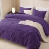 imageAndency Fluffy Queen Comforter Set Super Soft White Comforters Queen Size Winter Warm Fleece Faux Fur Bedding Set Luxury Plush Fuzzy Bed Set 3 Pieces 1 Shaggy Comforter 2 PillowcasesPurple