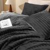 imageAndency Fluffy Queen Comforter Set Super Soft White Comforters Queen Size Winter Warm Fleece Faux Fur Bedding Set Luxury Plush Fuzzy Bed Set 3 Pieces 1 Shaggy Comforter 2 PillowcasesDark Grey