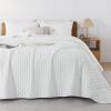 imageAndency Green King Size Quilt Bedding Set 106x96 Inch 3 Pieces Soft Lightweight Bedspread Coverlet Boho Summer Quilt King Size for All Season1 Quilt 2 Pillow ShamsWhite