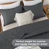 imageAndency Green King Size Quilt Bedding Set 106x96 Inch 3 Pieces Soft Lightweight Bedspread Coverlet Boho Summer Quilt King Size for All Season1 Quilt 2 Pillow ShamsDrak Grey