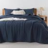 imageAndency Green King Size Quilt Bedding Set 106x96 Inch 3 Pieces Soft Lightweight Bedspread Coverlet Boho Summer Quilt King Size for All Season1 Quilt 2 Pillow ShamsNavy Blue