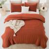 imageAndency Green King Size Quilt Bedding Set 106x96 Inch 3 Pieces Soft Lightweight Bedspread Coverlet Boho Summer Quilt King Size for All Season1 Quilt 2 Pillow ShamsBurnt Orange