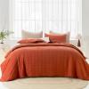imageAndency Green King Size Quilt Bedding Set 106x96 Inch 3 Pieces Soft Lightweight Bedspread Coverlet Boho Summer Quilt King Size for All Season1 Quilt 2 Pillow ShamsBurnt Orange
