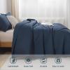 imageAndency Green King Size Quilt Bedding Set 106x96 Inch 3 Pieces Soft Lightweight Bedspread Coverlet Boho Summer Quilt King Size for All Season1 Quilt 2 Pillow ShamsNavy Blue