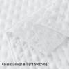 imageAndency Green King Size Quilt Bedding Set 106x96 Inch 3 Pieces Soft Lightweight Bedspread Coverlet Boho Summer Quilt King Size for All Season1 Quilt 2 Pillow ShamsWhite