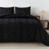 imageAndency Khaki Tufted Comforter Set Twin 2 Pieces1 Boho Comforter 1 Pillowcase Textured Farmhouse Bedding Set with Soft Microfiber Down Alternative Geometric Pattern05  Black