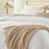 imageAndency Khaki Tufted Comforter Set Twin 2 Pieces1 Boho Comforter 1 Pillowcase Textured Farmhouse Bedding Set with Soft Microfiber Down Alternative Geometric Pattern03  White