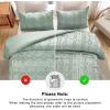 imageAndency Khaki Tufted Comforter Set Twin 2 Pieces1 Boho Comforter 1 Pillowcase Textured Farmhouse Bedding Set with Soft Microfiber Down Alternative Geometric Pattern08  Sage Green