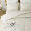 imageAndency Khaki Tufted Comforter Set Twin 2 Pieces1 Boho Comforter 1 Pillowcase Textured Farmhouse Bedding Set with Soft Microfiber Down Alternative Geometric Pattern15  Beige Boho