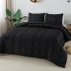 imageAndency Khaki Tufted Comforter Set Twin 2 Pieces1 Boho Comforter 1 Pillowcase Textured Farmhouse Bedding Set with Soft Microfiber Down Alternative Geometric Pattern05  Black