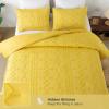 imageAndency Khaki Tufted Comforter Set Twin 2 Pieces1 Boho Comforter 1 Pillowcase Textured Farmhouse Bedding Set with Soft Microfiber Down Alternative Geometric PatternYellow