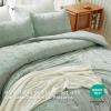 imageAndency Khaki Tufted Comforter Set Twin 2 Pieces1 Boho Comforter 1 Pillowcase Textured Farmhouse Bedding Set with Soft Microfiber Down Alternative Geometric Pattern08  Sage Green