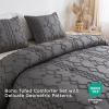 imageAndency Khaki Tufted Comforter Set Twin 2 Pieces1 Boho Comforter 1 Pillowcase Textured Farmhouse Bedding Set with Soft Microfiber Down Alternative Geometric Pattern11  Dark Gray