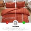 imageAndency Khaki Tufted Comforter Set Twin 2 Pieces1 Boho Comforter 1 Pillowcase Textured Farmhouse Bedding Set with Soft Microfiber Down Alternative Geometric Pattern09  Terracotta